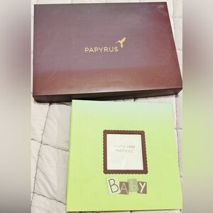 Papyrus Green Baby Album with Brown Box